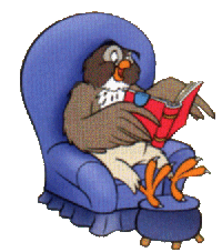 Book reading owl clip art